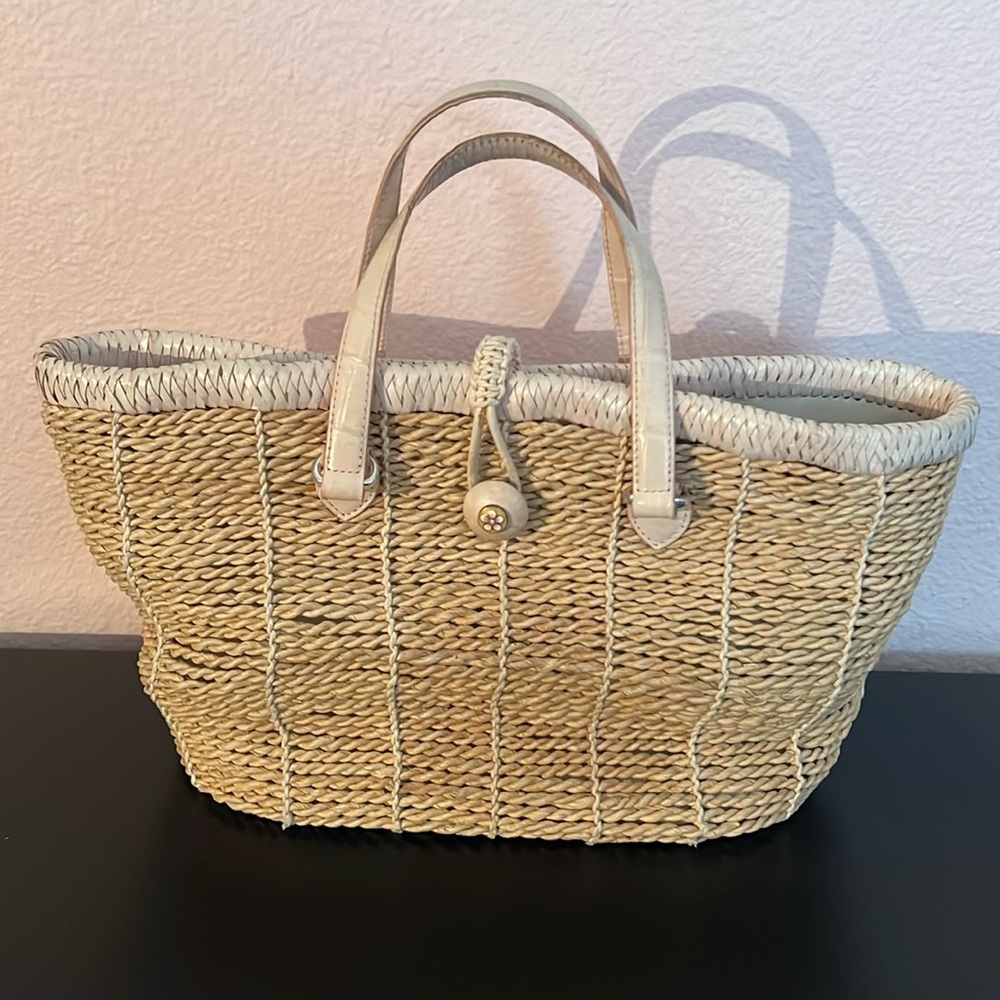Brighton Summer Tote Bag with Leather Handles